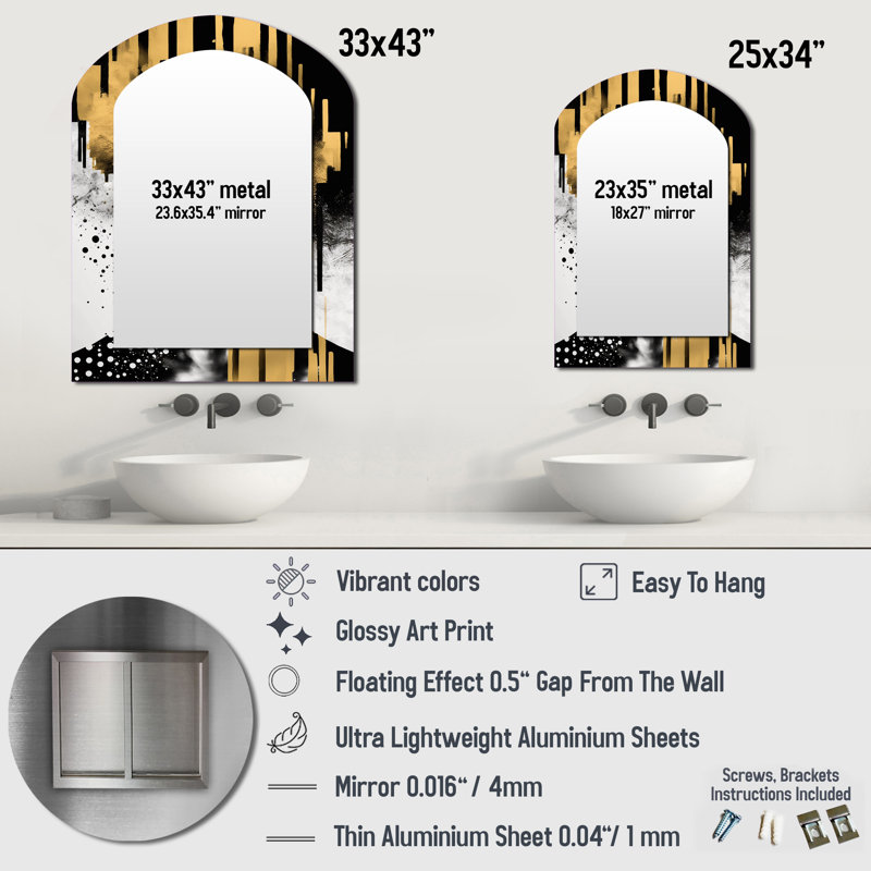 Miroir mural Golden Mid, 34 po x 25 po