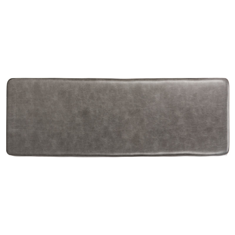 Banc rembourré en similicuir Alcott avec structure en métal - Hall d'entrée ou de salle à manger robuste et élégant, gris