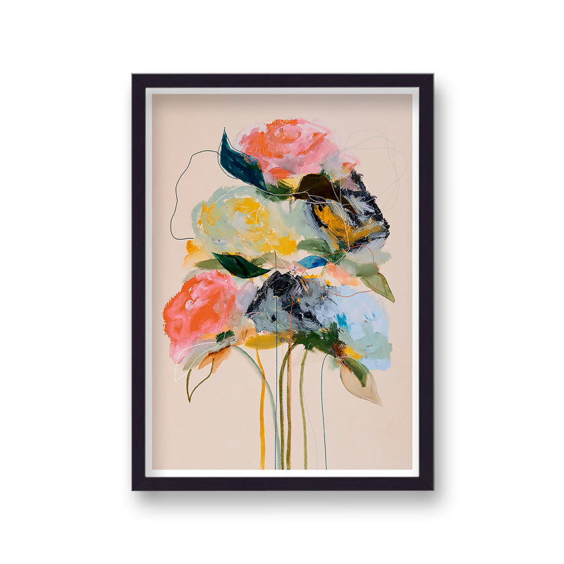 Leigh Viner Botanical Cadmium Floral Rose - Single Picture Frame Print