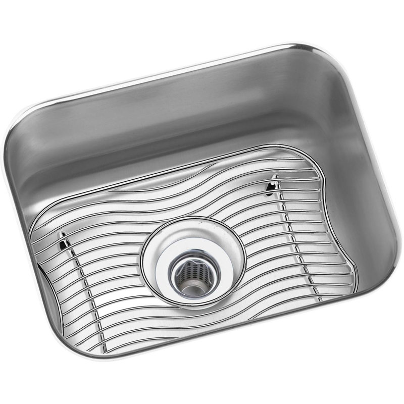 Lustertone 14.5" L x 11.75 W Undermount Kitchen Sink with Basket Strainer