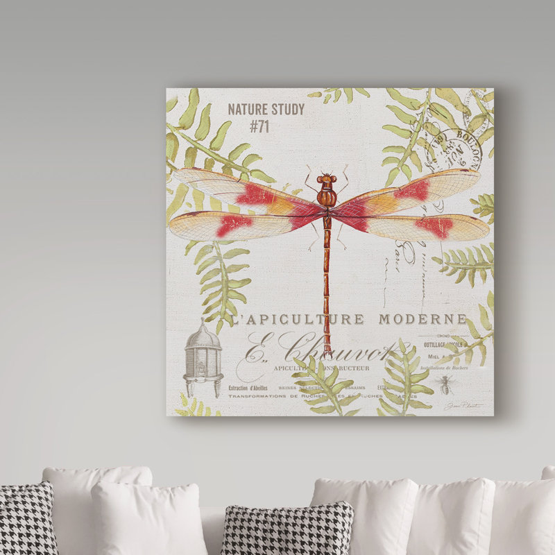 «Botanical Dragonfly 4» par Deagen, impression sur toile tendue, H 14 po x l 14 po x P 2 po