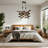 39 Inch 8-head Retro Wood Adjustable Pendant Light