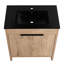 Armoire de salle de bain autoportante - cuve 30 "avec 2 portes à fermeture douce et tablette ajustable en céramique noire avec poignée en métal-973188760-973188766
