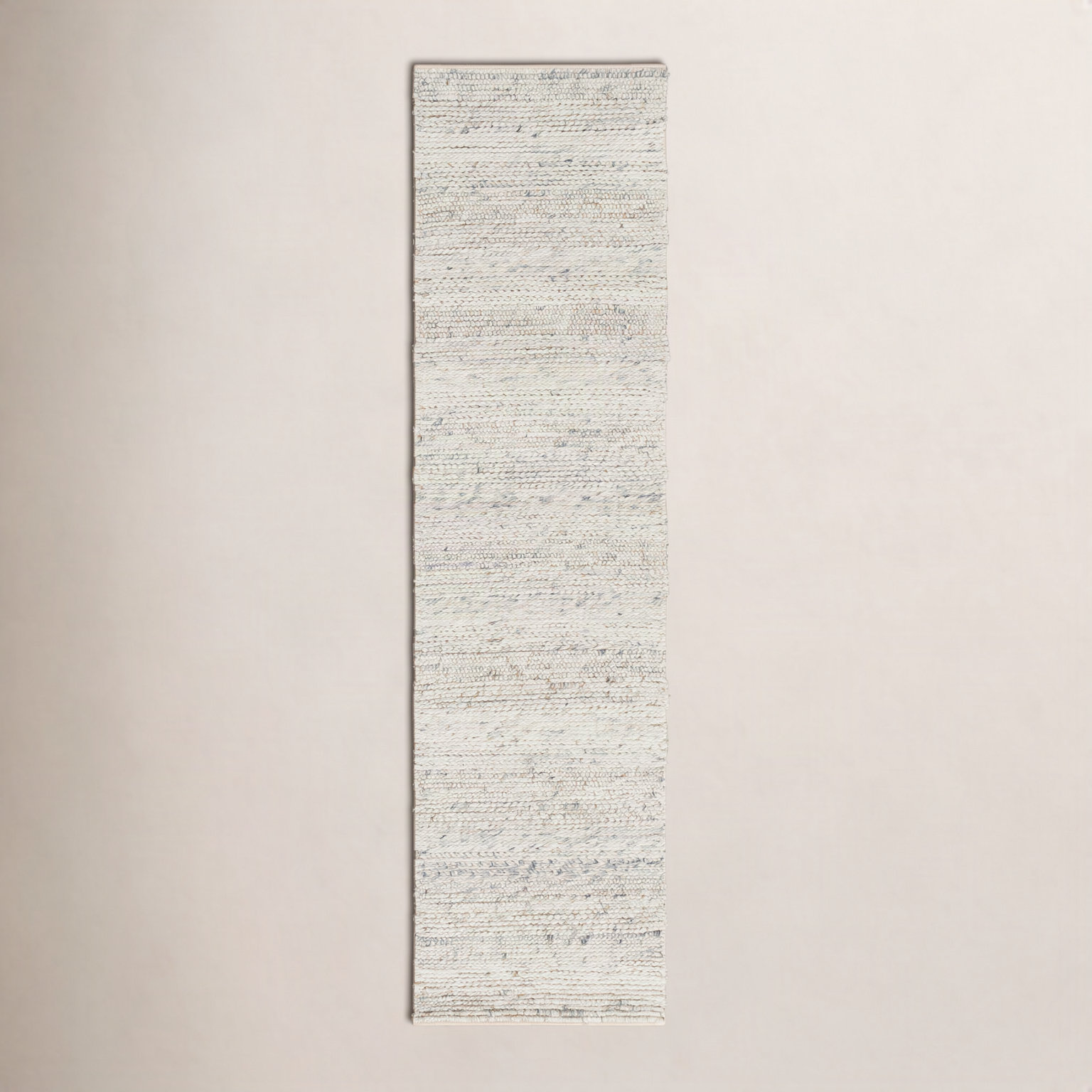 Zekia Beige Gray Flatweave Wool Rug, Runner 2'6" x 10'