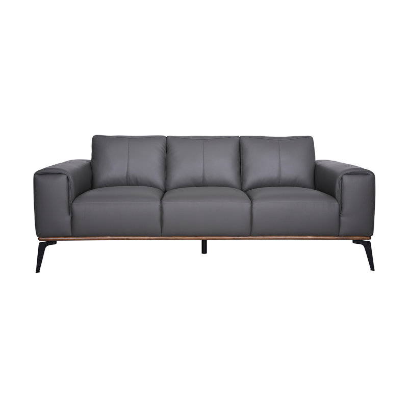 Salpeter Genuine Leather Square Arm Sofa, 33.3" H x 86" W x 38" D