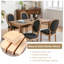 Chaise de salle à manger en bois massif de style français avec garniture cloutée (ensemble de 2)-180223886