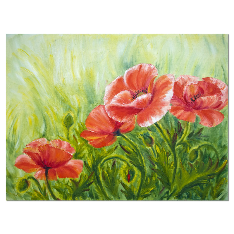 Reproduction d’art sur toile tendue, "avec feuilles vertes", H 30 po x l 40 po x P 1 po