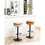 Tabouret de bar rond 2 avec rangement en cuir kaki et pivotant à 360 °-412896808