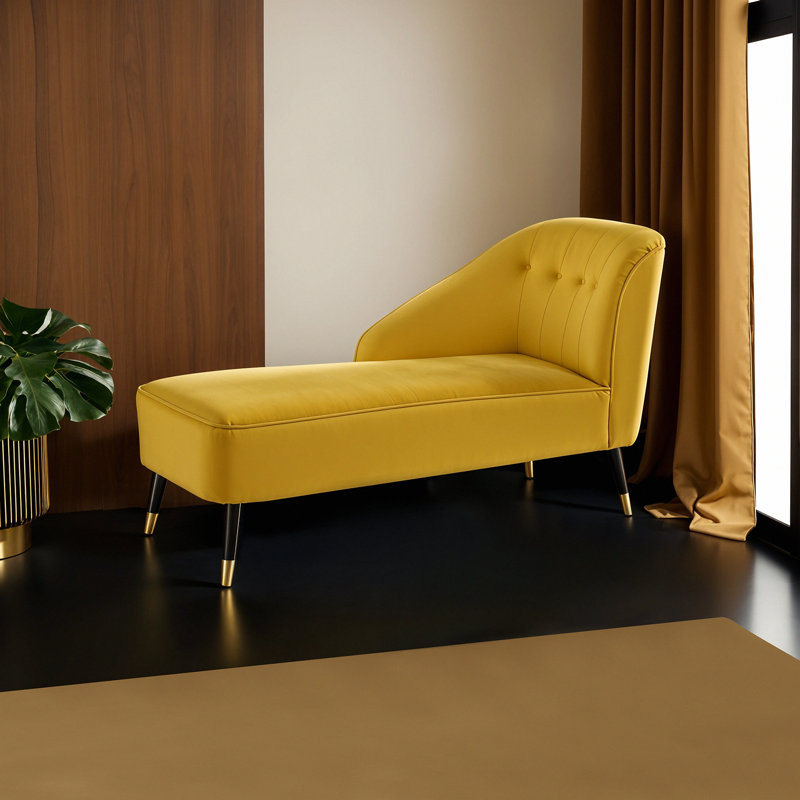 Scouley Upholstered Chaise Lounge, Mustard