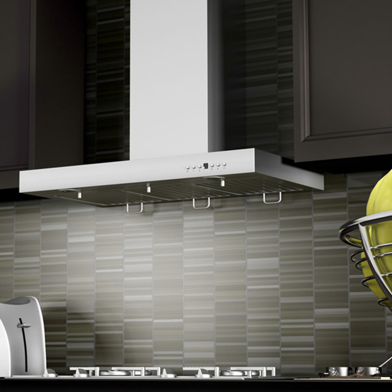 42" KE 400 CFM Convertible Wall Mount Range Hood in Brushed Stainless Steel, 48", Stainless Steel