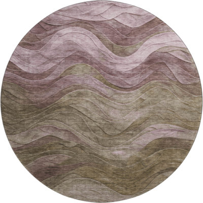 Premium Machine Washable Milardo AMF1700 Swirls Rug