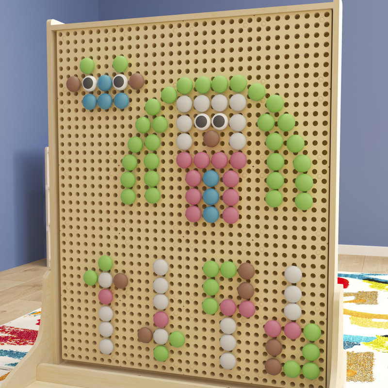 Paquet d'accessoires pour chevrons modulaires 64 pièces Bright Beginnings de qualité commerciale, Blanc / Bleu / Rose