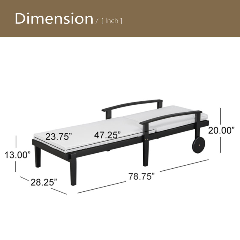 CHAISE LUNGE, Blanc, Noir