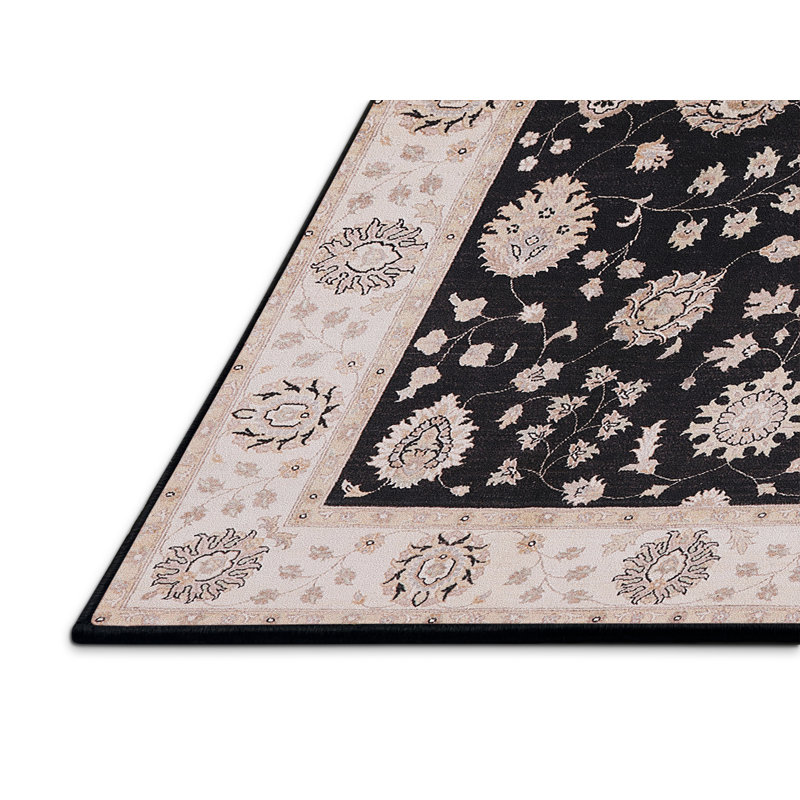 Tapis noir / beige Harhichport, Rectangle 8 pi x 10 pi