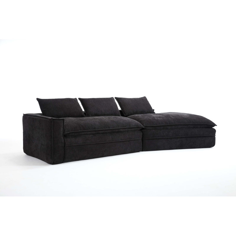 Canapé modulaire Modern, Tissu - Noir