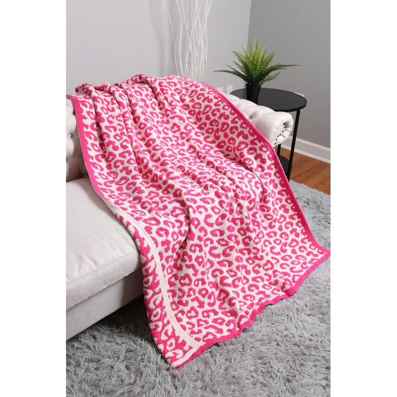 Leopard Pattern Luxury Soft Throw Blanket, Fuchsia