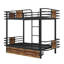 Un lit mezzanine en métal avec configuration simple TG sur simple TG-758527797