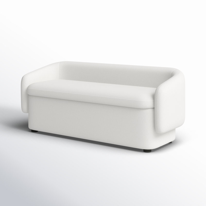 Bredon Polyester Blend Upholstered Storage Bench, Capri Ivory Chenille