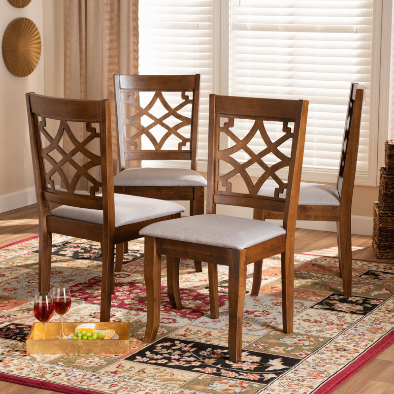 45.47cm H Polyester Blend Upholstered Cross Back Side Chair