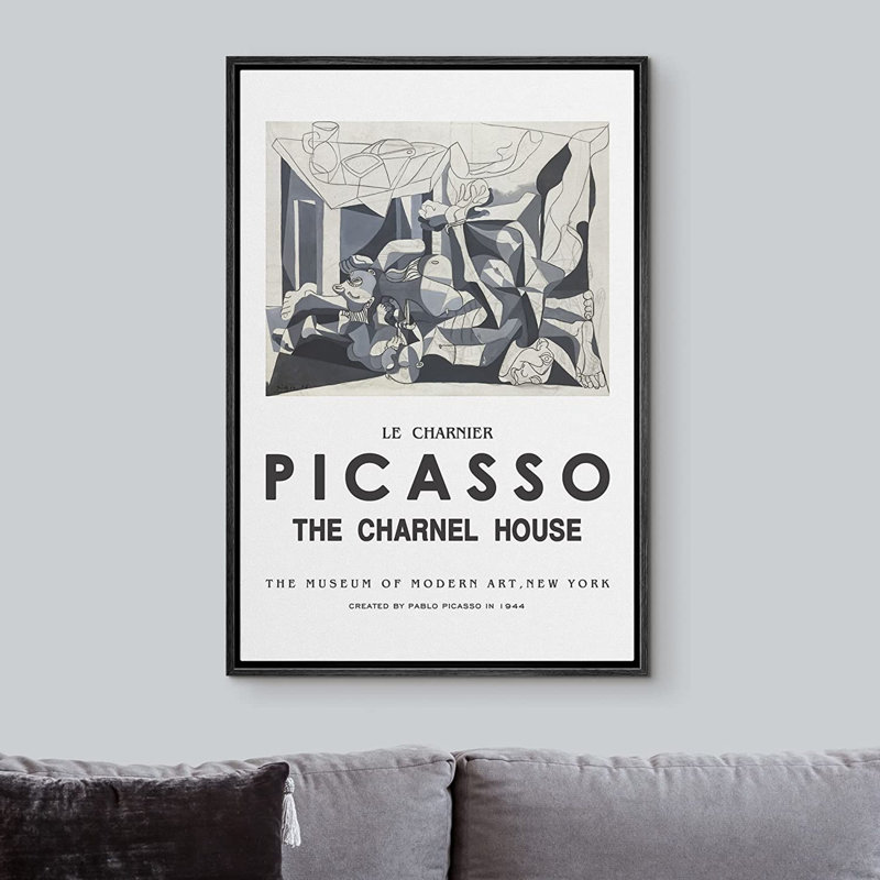 Reproduction d'art classique sur toile, "The Charnel House" par Pablo Picasso, Noir, H 24 po x l 16 po