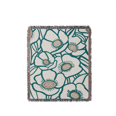 Jeté floral en coton