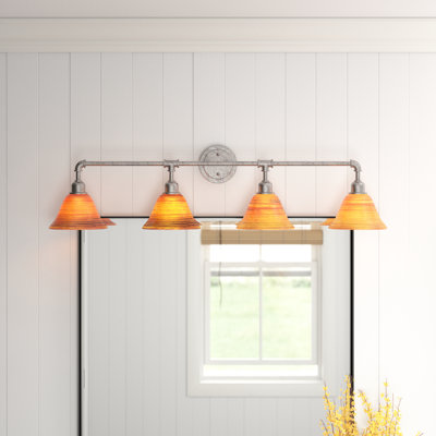 Eilif Vintage 4 Light Bath Bar With 7" Firré Saturn Glass