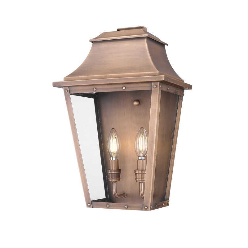 Lanterne murale d'extérieur Hazeldell, Patine cuivre, H 17,25 po x l 11 po x P 7,75 po