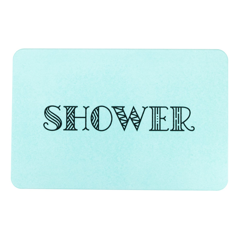 Non-Slip Bath Mat, Aqua/Black