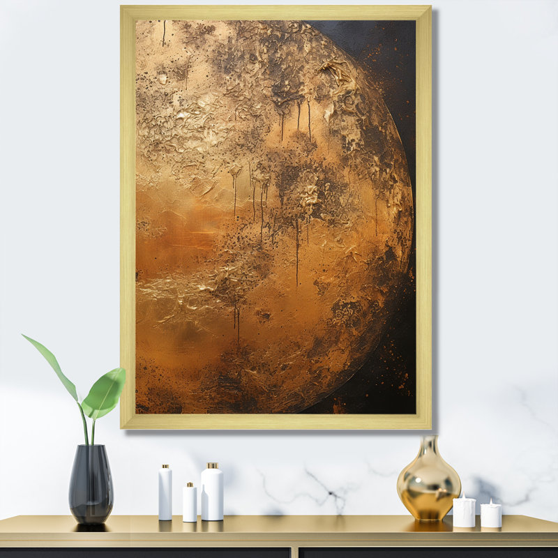 " Bronze Moon Beam ", Gold Picture Frame, 32" H x 24" W x 1" D