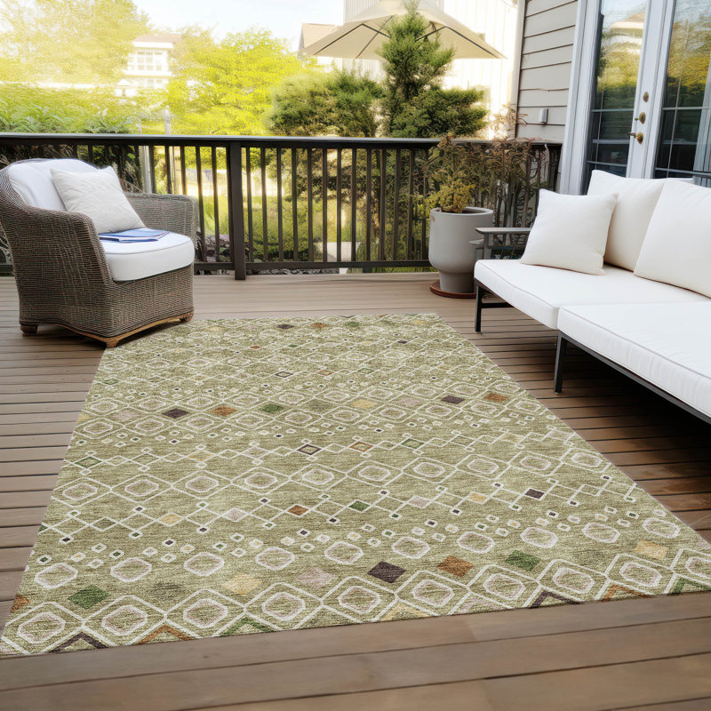 Tapis rectangulaire Aleighna avec envers antidérapant, Rectangulaire 3 pi x 5 pi