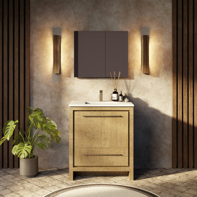 Ensemble de robinet de meuble-lavabo simple en métal l 30 po x P 20 po Lafarre