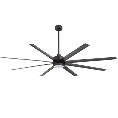 Jamii-Leigh 65/72/84 inch Large Indoor/Covered Outdoor Modern Ceiling Fan with Led Lights and Remote, 6-Speed, Reversible Quiet DC Motor, Timer, 8-ABS-Blade