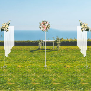 Oukaning Wedding Welcome Sign Stand,Rectangle Wedding Arch Rack Sign Poster  Stand(Gold) 