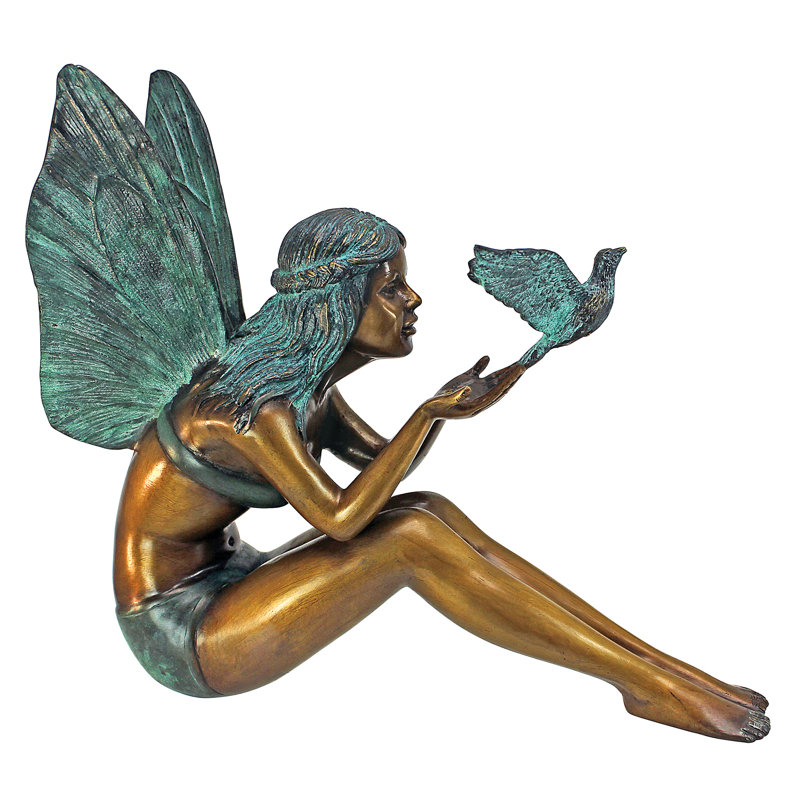 Bird Fairy Cast Garden Statue