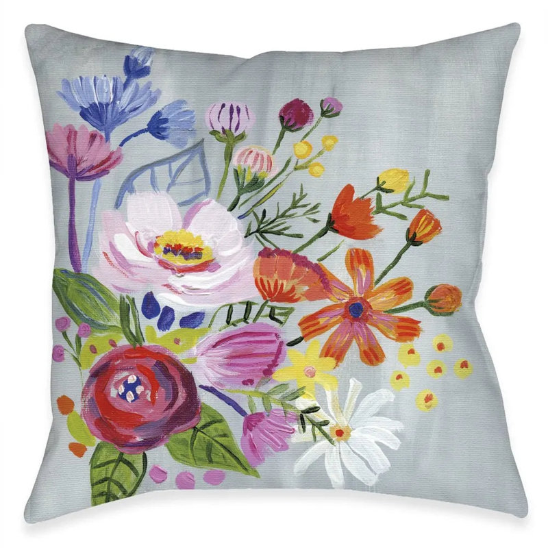 Coussin décoratif d'extérieur Bright Blossoming Florals