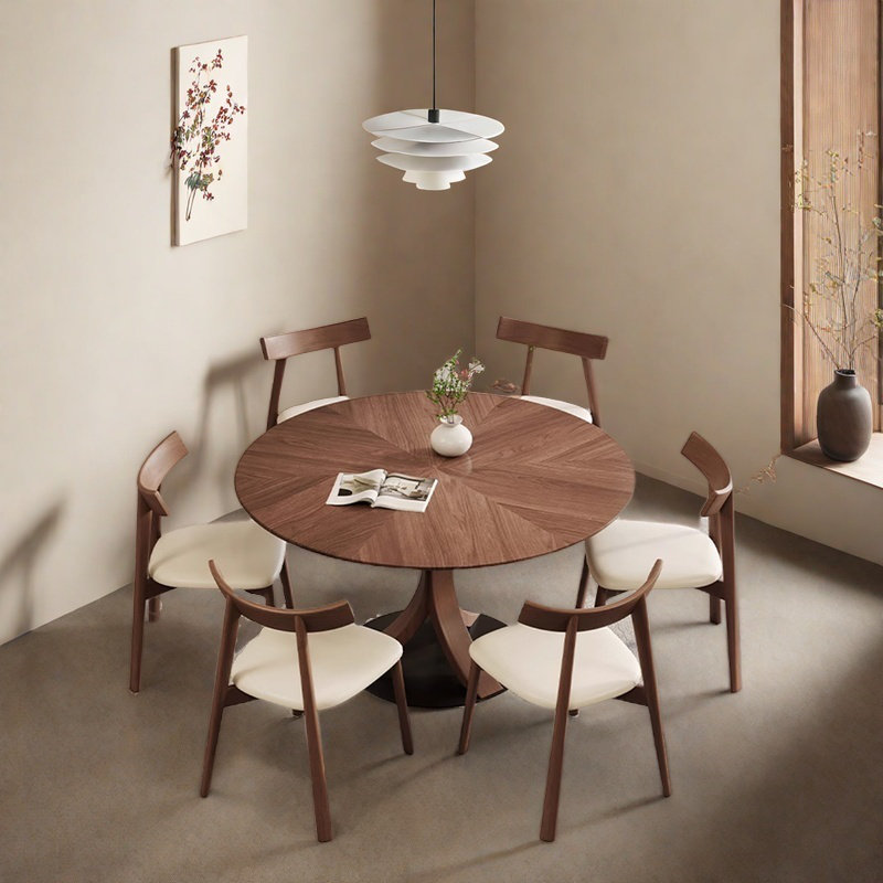 Ensembles de table de salle à manger en bois de frêne massif., H 29,53 po x L 47,24 po x l 47,24 po