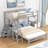 Marland Twin Over Full Loft Bed with Built-In Ladder and with Built-In Stairs-946032237