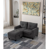 57" Wide Modular Sofa Loveseat with Ottoman