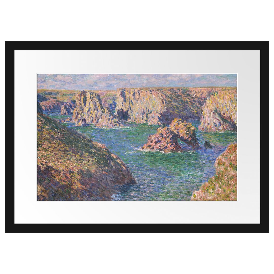 Gerahmter Kunstdruck The Rock of Guibel von Claude Monet