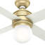 Ventilateur de plafond d'intérieur moderne à 4 pales de 52 po avec lumières et commande murale Hepburn-23681195