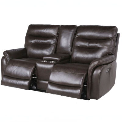 Sarabella 73.5'' Genuine Leather Power Reclining Loveseat