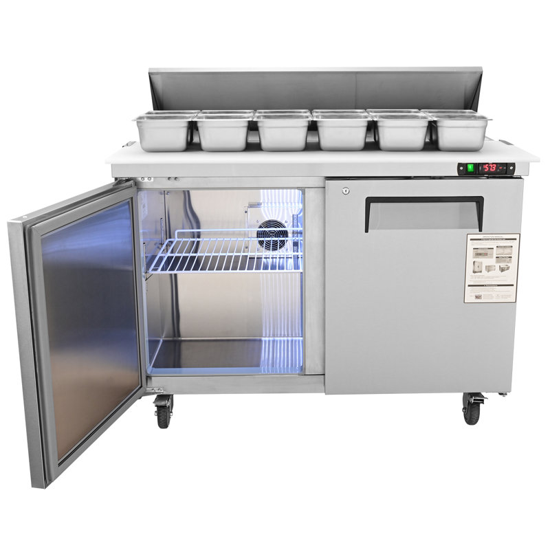 48'' Stainless Steel Double-Door Sandwich Prep Refrigerator