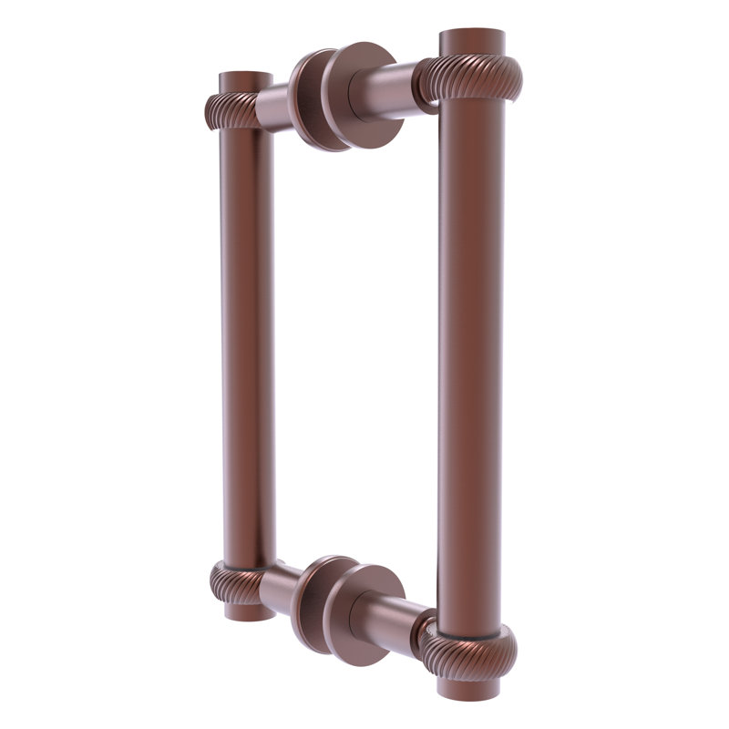 Polished Nickel Twisted Accent Back-to-Back Shower Door Pull