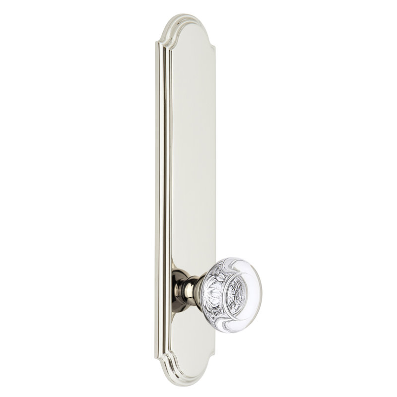 Grand Grand Arc Arc Passage avec bouton de porte en cristal Bordeaux, 2-3/8 po, Nickel poli