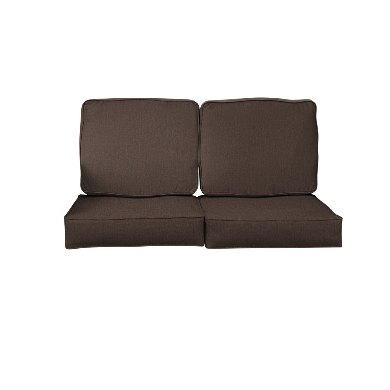 Outdoor 5'' Loveseat Seat / Back Cushion, Canvas Java Sunbrella® Canvas, 27" W x 23" D