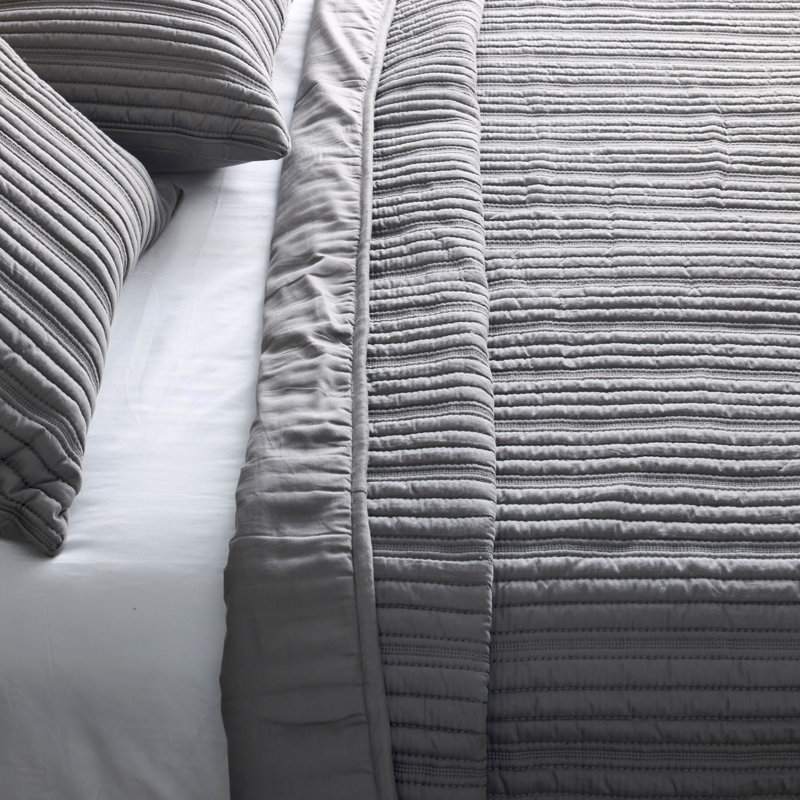 Rib Twin Coverlet Set , Slate