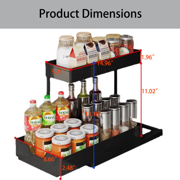 Adjustable Plastic Under Sink Organizer Naiyafly