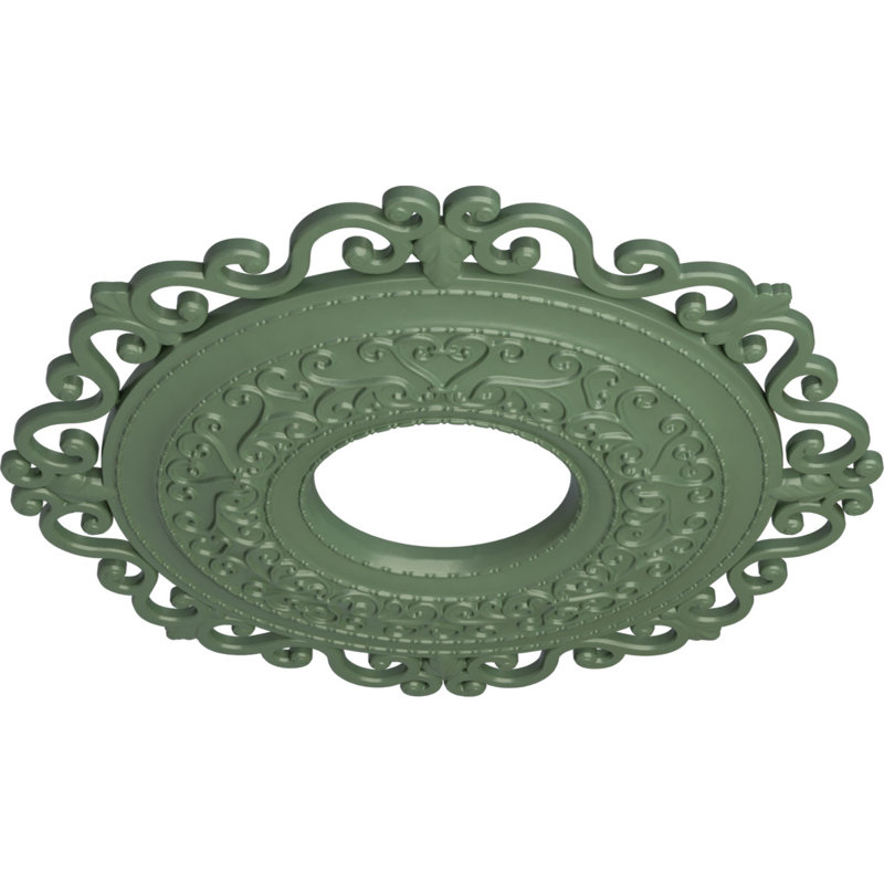 Endurathane Orrington Ceiling Medallion, 22"OD x 6 1/4"ID x 1 3/4"P (Fits Canopies up to 6 1/4"), Hand-Painted Athenian Green Finish