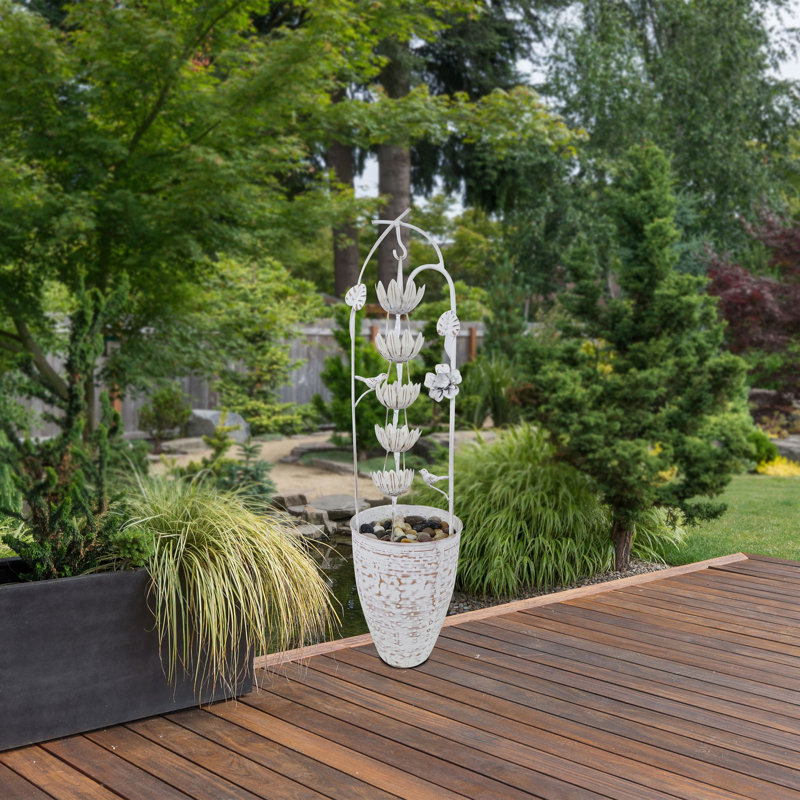 Fontaine rustique en métal avec chute d'eau 30 "H