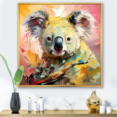 Floral koala rose - art mural animal koala